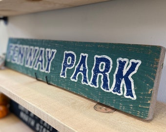 Fenway Park Hand Painted Wood Sign: Boston Red Sox Rustic Decor