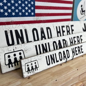 Wooden Ski Lift Sign - Rustic Winter Cabin & Lodge Decor, Handmade Winter Wall Art, Unload Here Ski Cabin Sign
