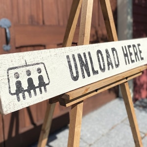 Unload Here Ski Lift Sign, Ski Sign