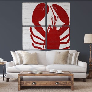 Large Lobster Wood Sign