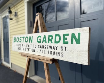 Large Boston Garden Rustic Wood Sign