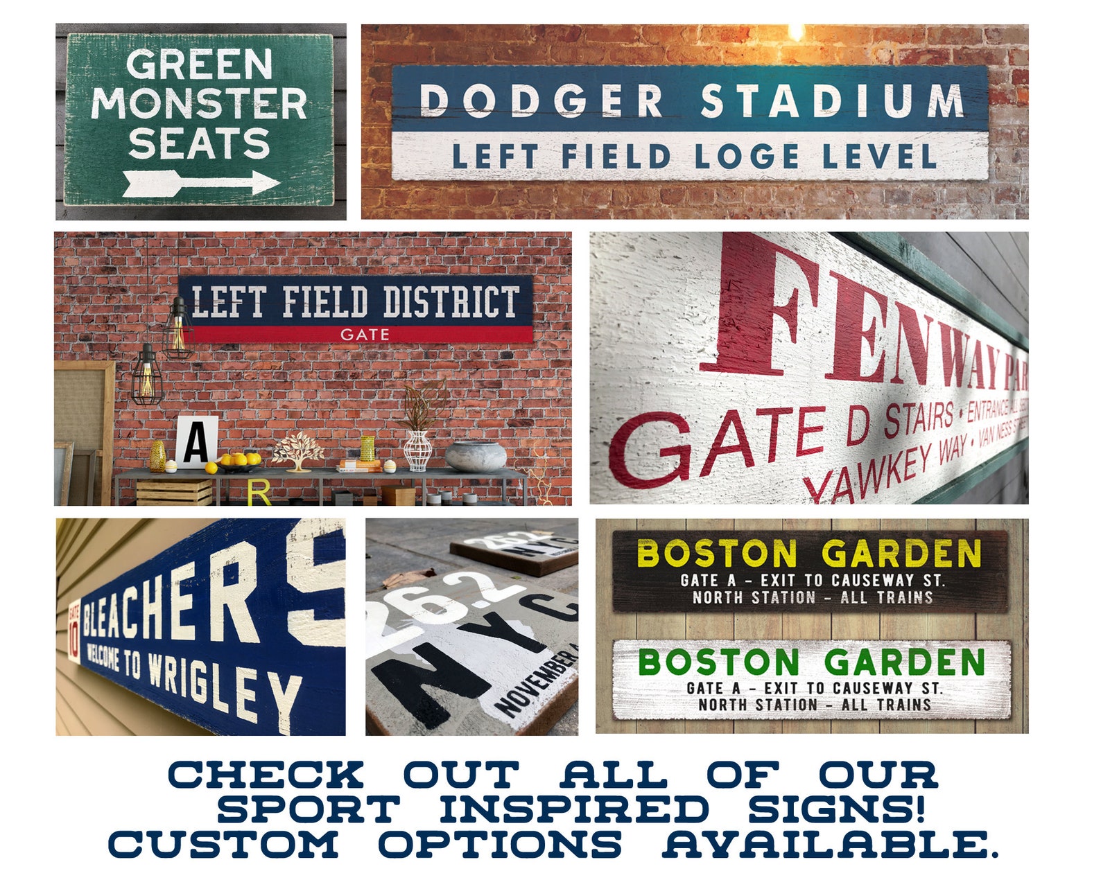 Large Boston Garden Rustic Wood Sign - Etsy