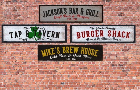 Large Custom Bar Signs Etsy