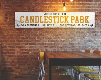 Handcrafted Candlestick Park Wood Sign - Vintage Decor for Sports Fans & Home Offices