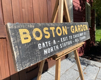 Large Boston Garden Rustic Wood Sign
