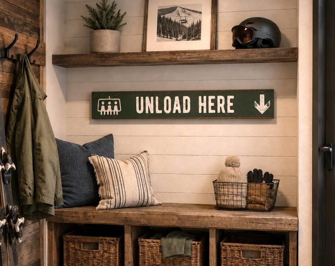Handmade Wooden Ski Lift Sign: Rustic Winter Cabin Decor