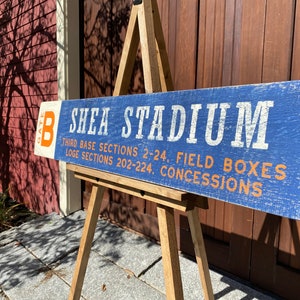 Shea Stadium Wood Sign - Handcrafted Vintage Wall Décor for New York Mets Fans, Rustic Home Decor, Perfect Gift