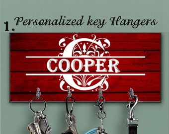 Personalized Key Hanger, Wall Key Rack, Personalized Housewarming Gift, New Home Gift, Wedding Gift, Anniversary Gift, Family Key Holder