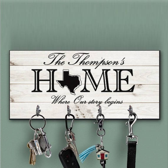 Key Hanger, Personalized Key Ring Holder, Wedding Gift, Anniversary