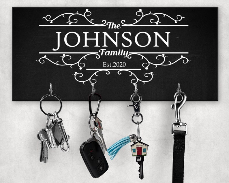 Personalized Family Key Holder Custom Wood Key Hanger for Wall Etsy