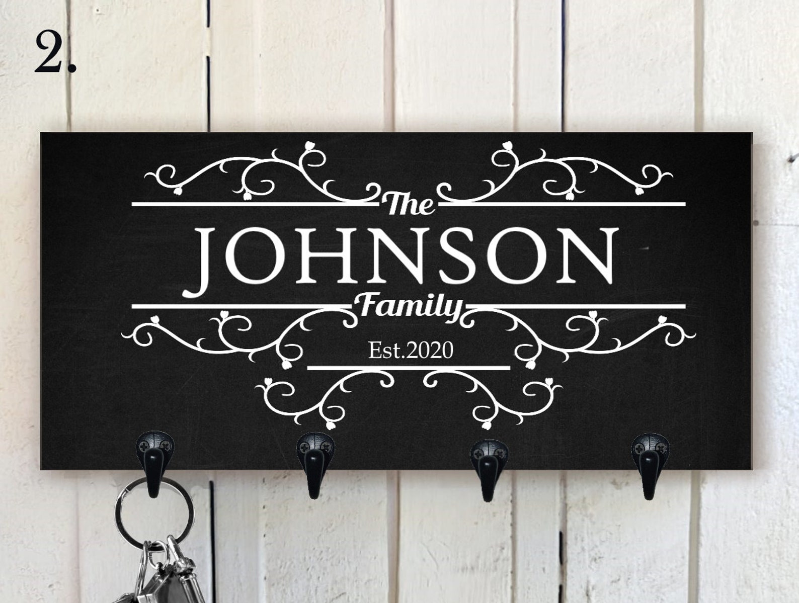 Personalized Family Key Holder Custom Wood Key Hanger for Wall Last ...