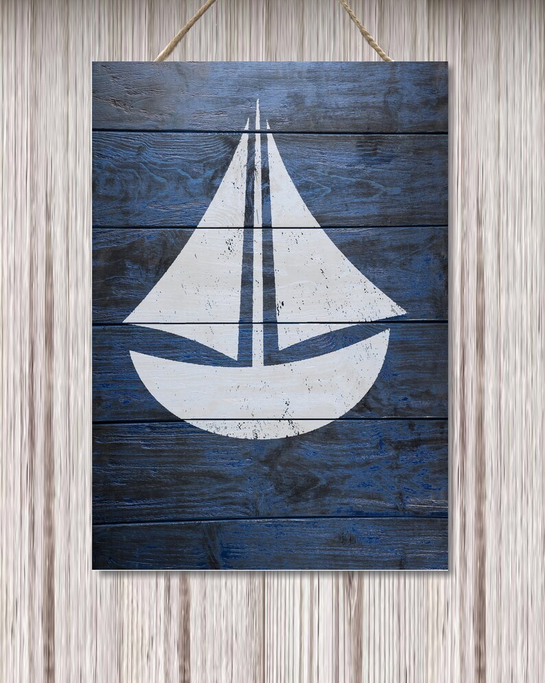 Nautical Ship Wood Sign Sailing Art Rustic Nautical Nursery - Etsy