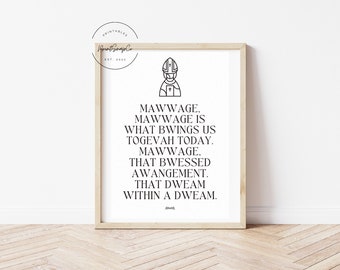 Mawwage Princess Bride Printable PDF - A4