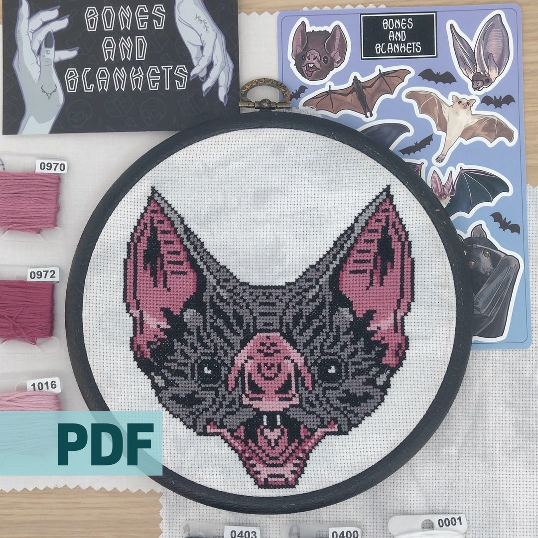 Vampire Bat Cross Stitch Pattern Cross Stitch Bat Gothic ...