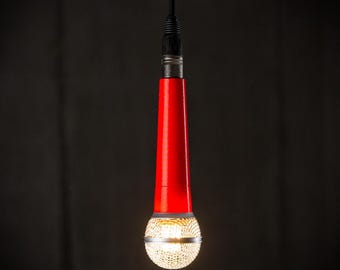 Customizable 3D-Printed Microphone Pendant Lamp | Choose Your Color | Unique Decor for Music Rooms, Studios, Bars & Creative Spaces