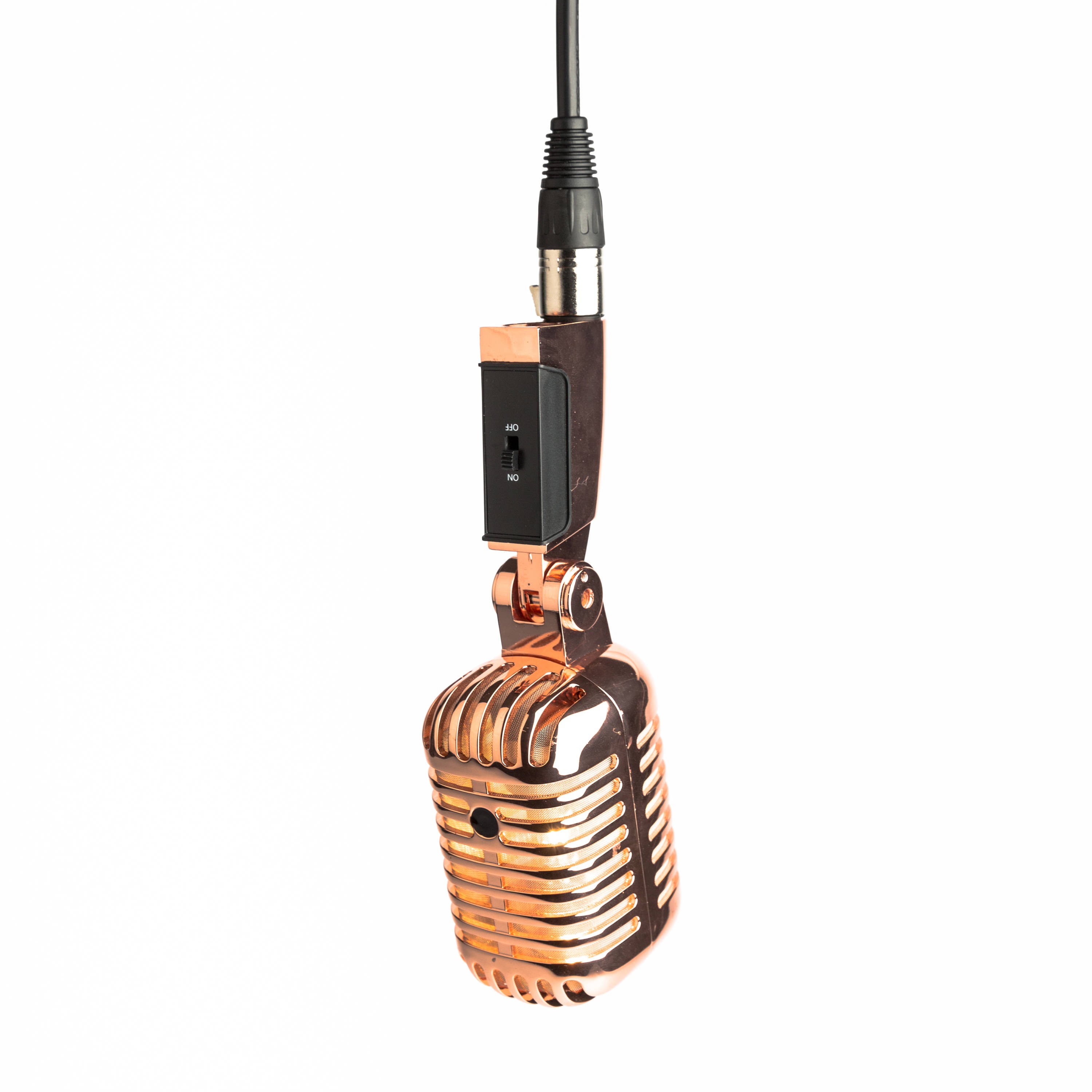 Hanging Retro Microphone Lamp Rose Gold / Boxing Style Microphone