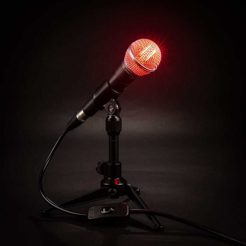 SM58 Desk Lamp On Air Edition / Music lamp / Songwriter gift / Table Lamp / Industrial Style / Gift for him / Producer image 1