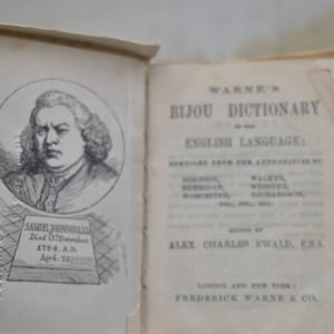 Viktorianisches Wörterbuch - Wunderbares Johnson&#39;s Warne&#39;s Bijou Wörterbuch 1880er Jahre
