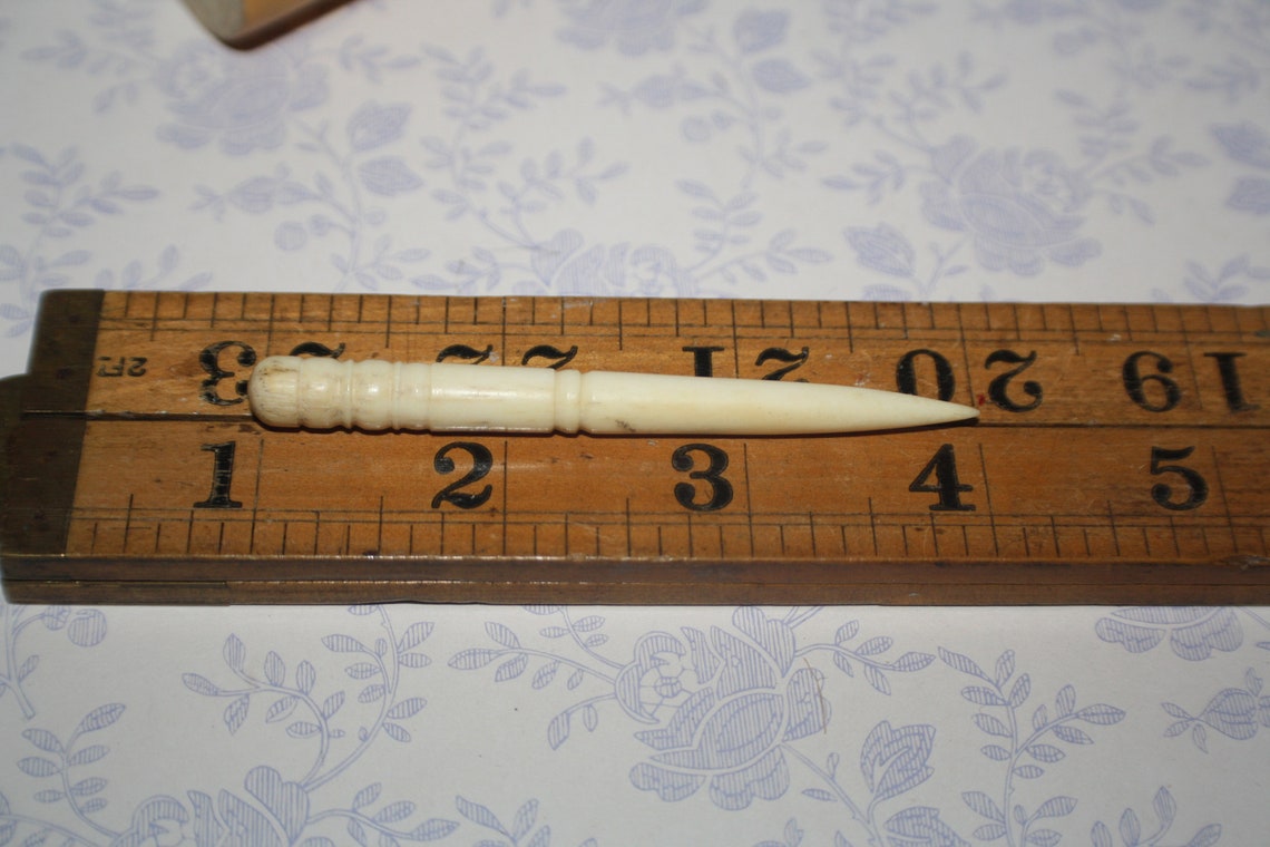Sewing Awl Stiletto Tool Stunning Antique Bovine Etsy