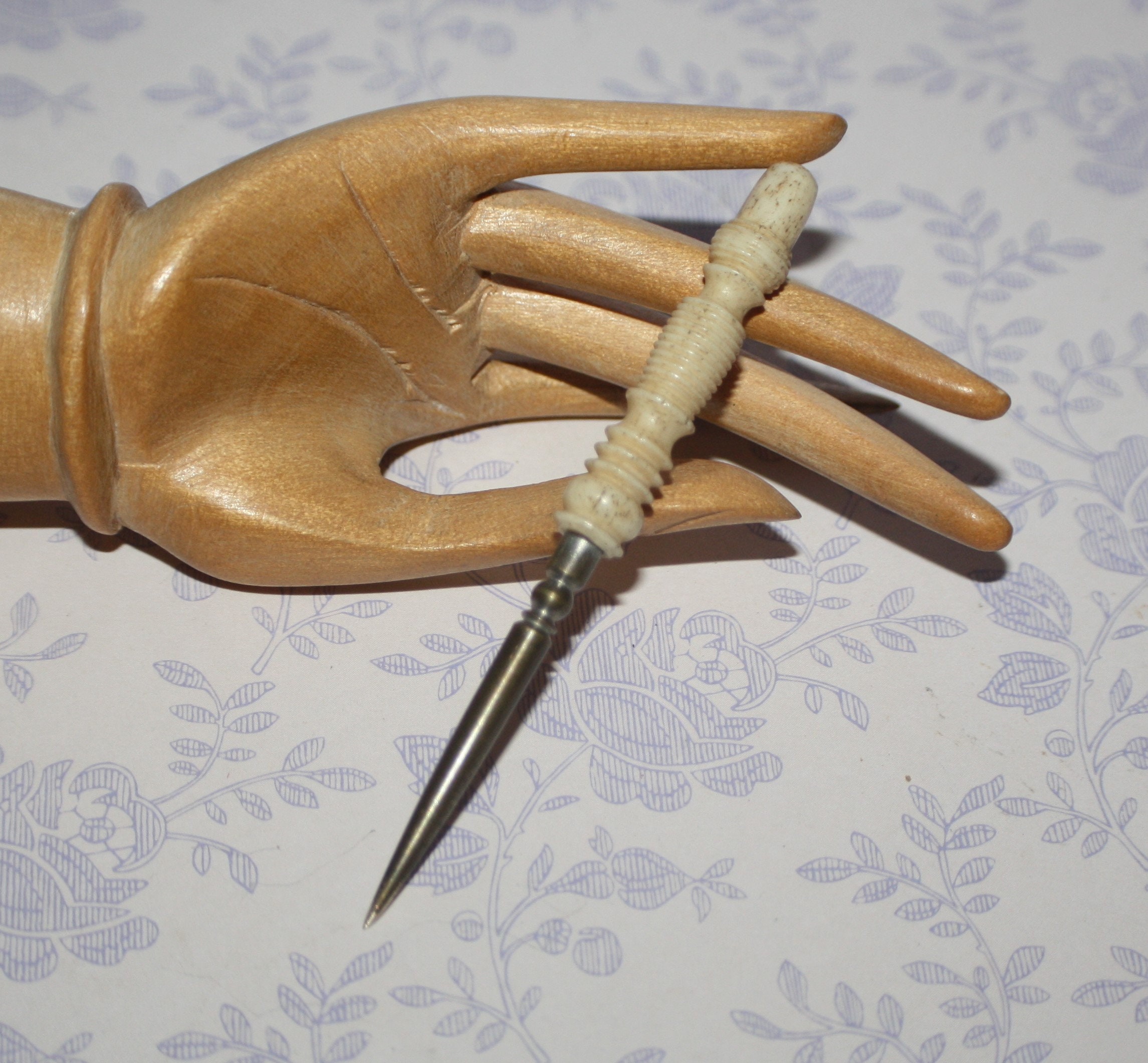 Bone and Steel Sewing Awl/Stiletto Antique Etsy
