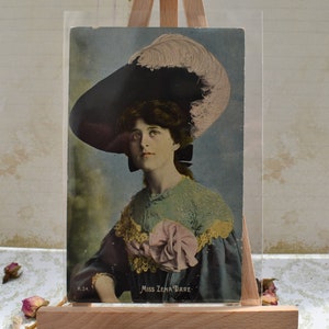 Zena Dare Portrait - Belle actrice édouardienne Carte postale ancienne teintée