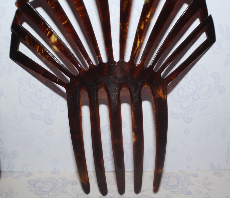 Hair Comb Art Deco  Mooie grote antieke schildpad bruiloft afbeelding 2