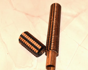 Antique Victorian Wooden Etui: Beaded Needle Case