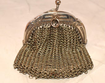 Chatelaine Coin Purse - Charming Antique Victorian Mesh Bag