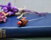 Antique Hat Pin - Lovely Unusual Nut and Glass Pin