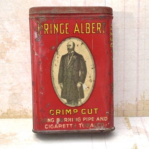 Edwardian Tobacco Tin - Gorgeous Antique 1907 Prince Albert Large Tin