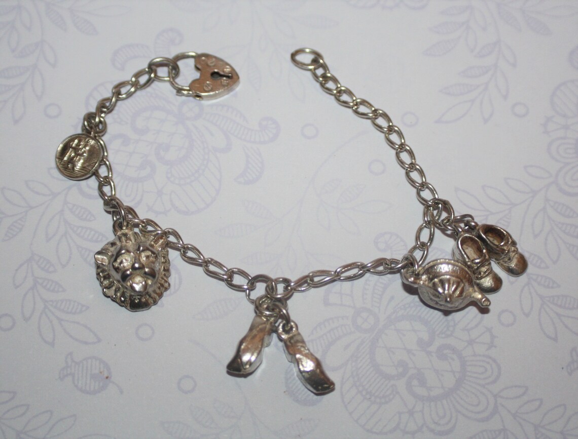 Child's Charm Bracelet Vintage Silver With Etsy UK
