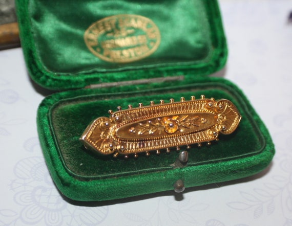 15 Ct Gold Brooch Locket - Gorgeous Original Box L
