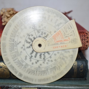 Shetack DTC Thread Circular Sliding Chart - Wonderful 1938 Slide Rule Calculator