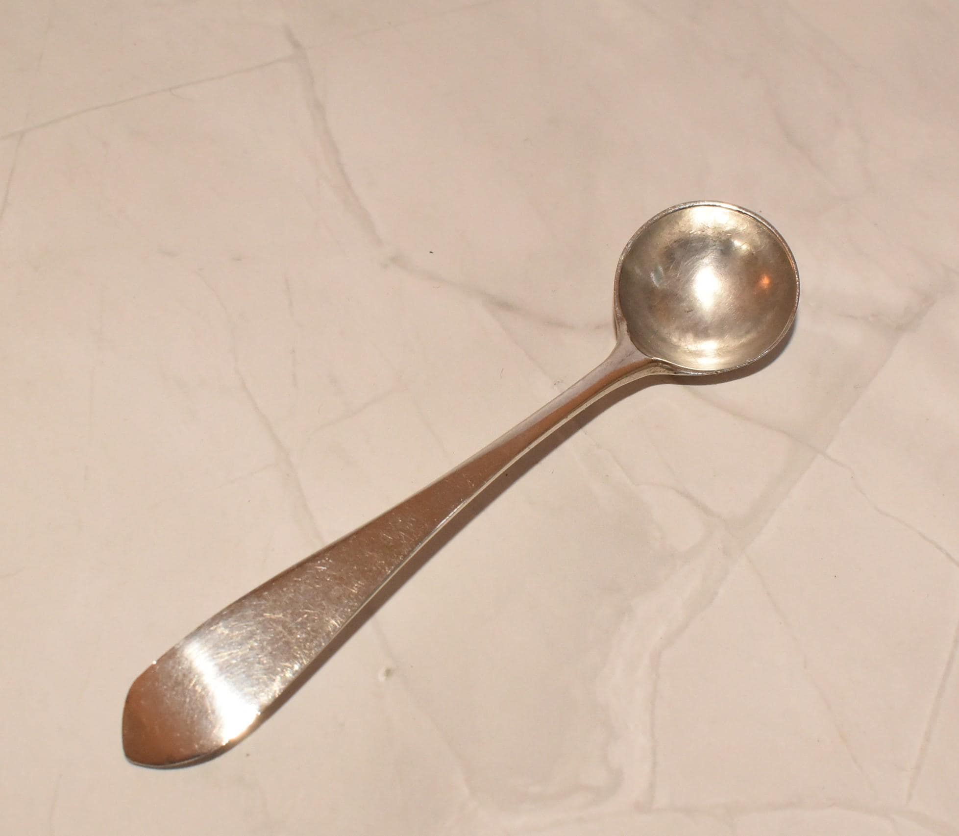 Georgian Solid Silver Spoon - Beautiful Antique Little Salt/Condiment Spoon