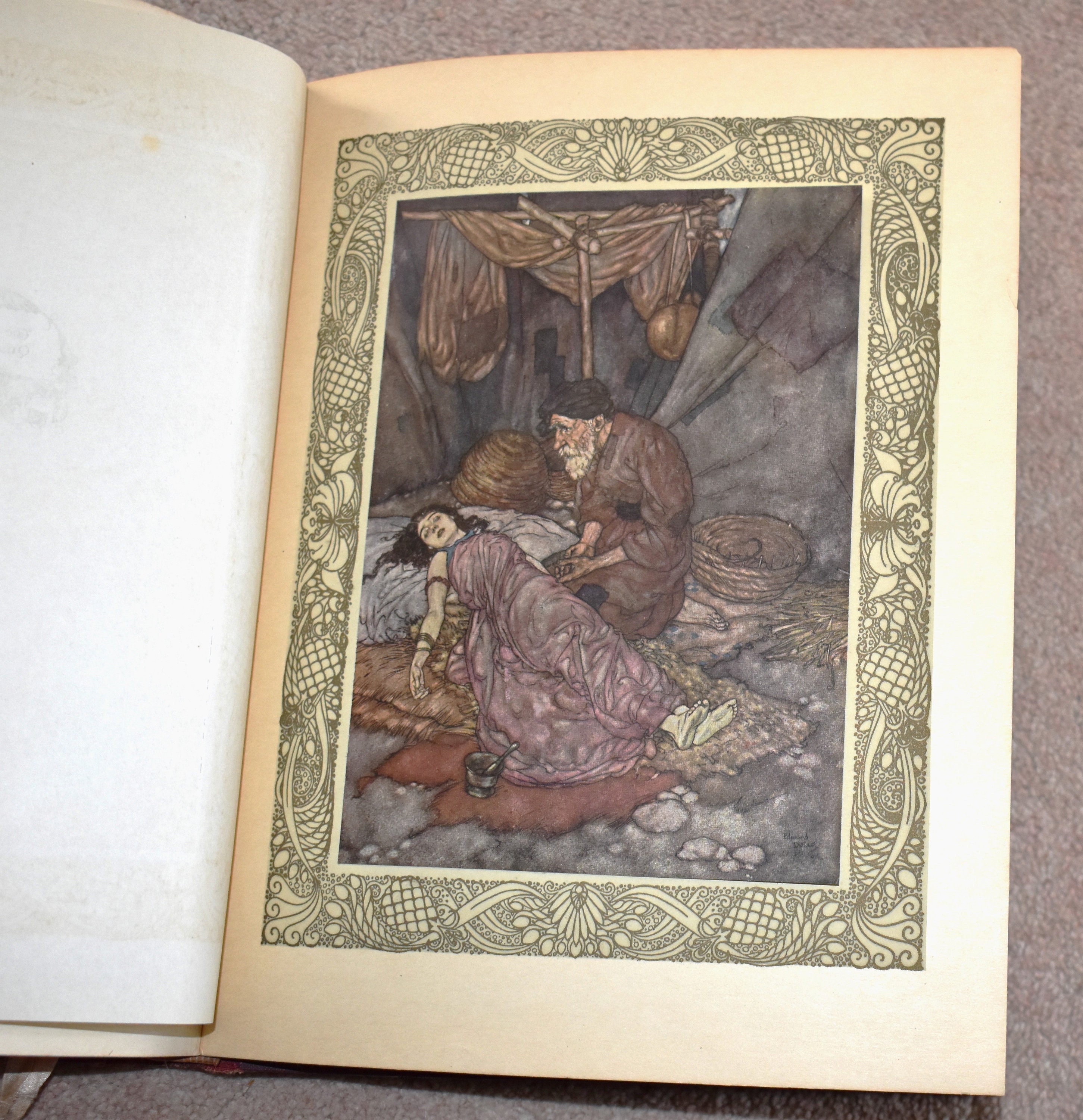 稀少1909年アンティーク洋書Edmund Dulac古書ルバイヤート画集 エドマンド・デュラック『ルバイヤート・オブ・オマール・ハイヤーム