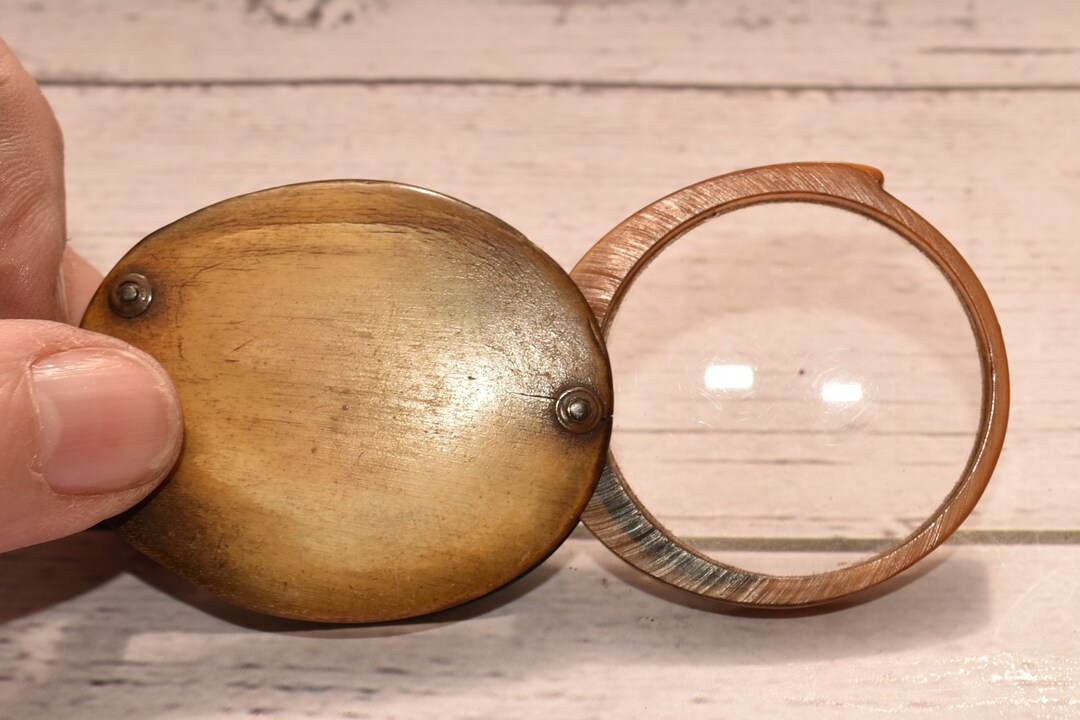 Horn Magnifying Glass/quizzer Lovely Antique Victorian Cased Accessory