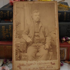 Fotografía original de Friese-Greene - Maravillosa tarjeta victoriana con caballero bien vestido