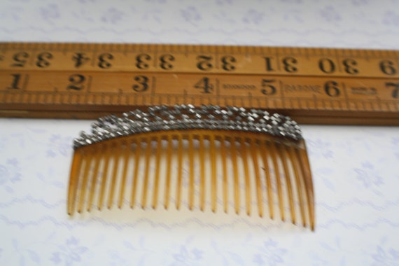 Cut Steel Horn Hair Comb - Gorgeous Large Antique… - image 4