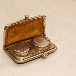 Porta monete Sovereign - Delizioso porta monete antico vittoriano in pelle doppia per ciondolo/chatelaine