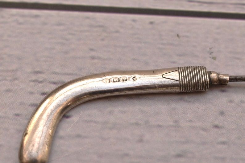 Edwardian Silber Hockey Stick Hutnadel - Birmingham Hallmarked Schmuck Bild 6