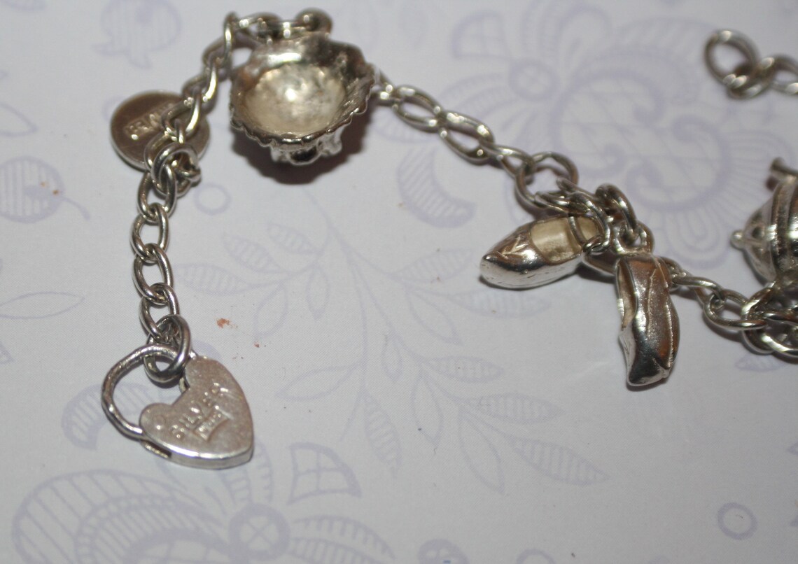 Child's Charm Bracelet Vintage Silver With Etsy UK