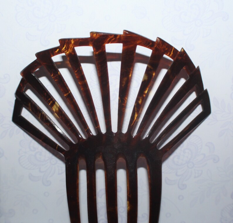 Hair Comb Art Deco  Mooie grote antieke schildpad bruiloft afbeelding 1