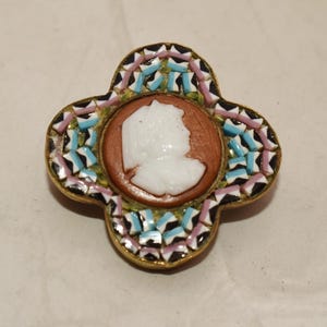 Antique Micro Mosaic Brooch: Italian Grand Tour Cameo, Victorian Era