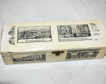 Antike Grand Tour Box - Wunderschöne Viktorianische Große Schmuckschatulle mit Deutschen Motiven