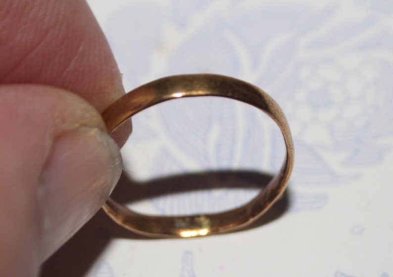 Gorgeous Victorian Stamped Wedding Ring Antique Gold Bonded Ring