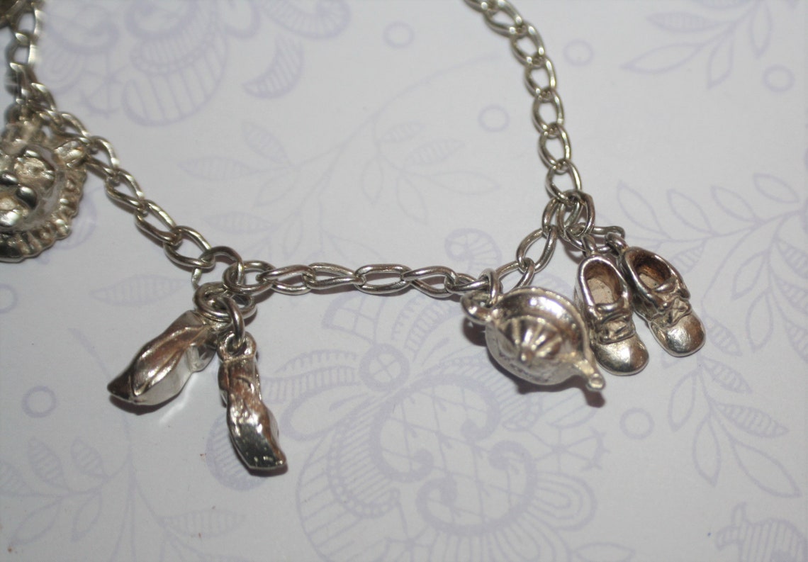 Child's Charm Bracelet Vintage Silver With Etsy UK