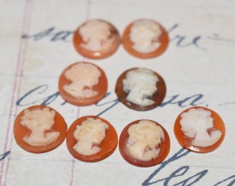 Vintage Carved Shell Cameos: Jewelry Making Supplies