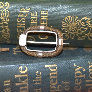 Antique Woven Hair Brooch - Beautiful Rare Georgian High Carat Gold Mourning Brooch with Border