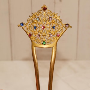 Victorian Hair Comb - Superb Large Gilt Sparkling Paste Decorative Perfect for Wedding or Special Occasion