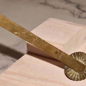 Antique Pastry Crimper - Charming Victorian Brass Double Ended Edger and Wheel